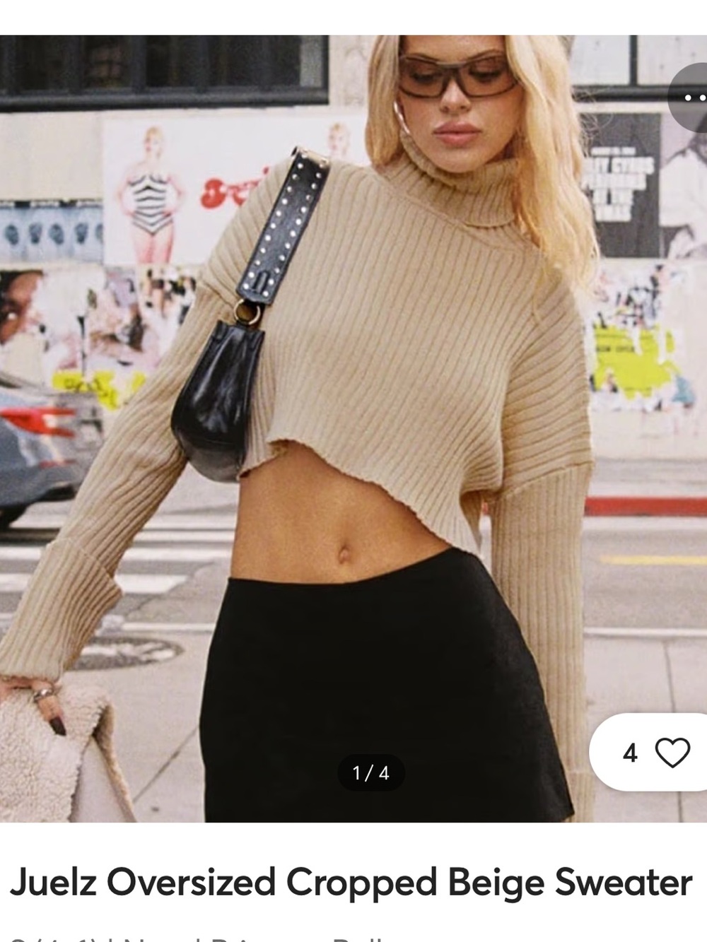 Princess Polly Cropped Turtleneck Juelz Sweater